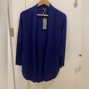 NWT Eileen Fisher 100% Merino Wool Purple Sweater Blazer